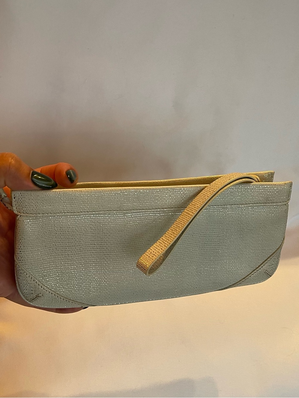 kate spade Shimmery Cream Wristlet Clutch